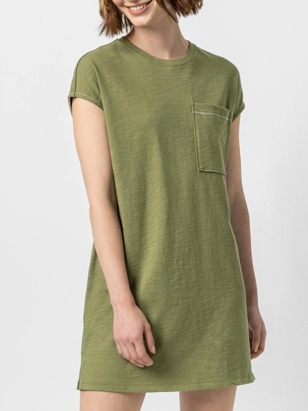 Lilla P Easy Pocket Tunic Dress in Dill